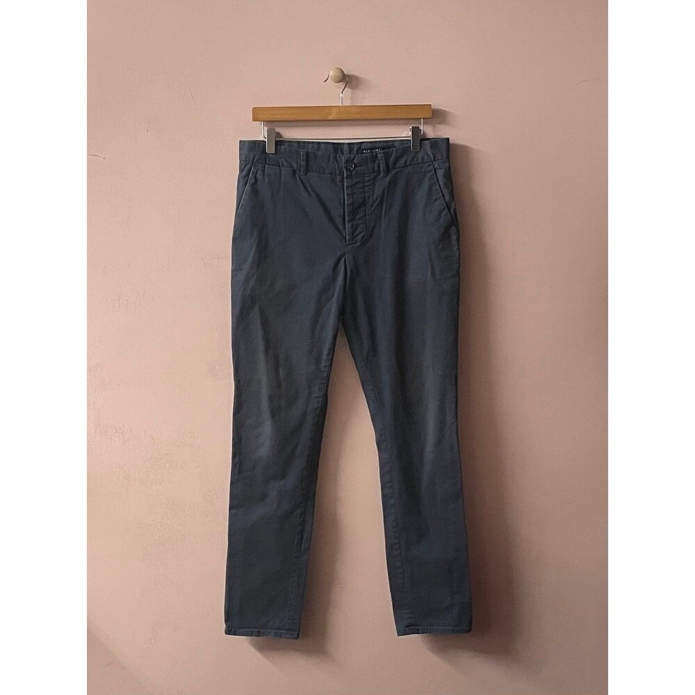 ALL SAINTS Men's Navy Slim Fit Button Fly Chinos Pants Size 32